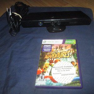 Kinect Motion Sensor with power supply & Kinect Adventures (Microsoft Xbox 360)